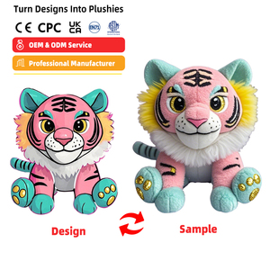 Plushie Tùy Chỉnh Thiết Kế Mềm Sang Trọng Ngồi Tiger Đồ Chơi Sang Trọng Thú Nhồi Bông - Product Image 1