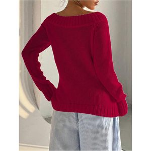 Suéter Personalizado para Mujer, Cuello Barco, Tejido de Punto, Manga Larga Asimétrica, Top de Otoño Antipilling 14 Gg - Product Image 2