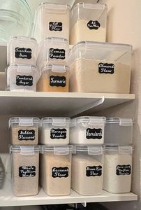Set <span class=keywords><strong>di</strong></span> 27 Contenitori in Plastica Senza BPA, 3 Misure, Trasparenti per Alimenti Secchi, Cereali, Noci, Caramelle, Organizzazione Dispensa, Riso, <span class=keywords><strong>Cucina</strong></span> - Product Image 6