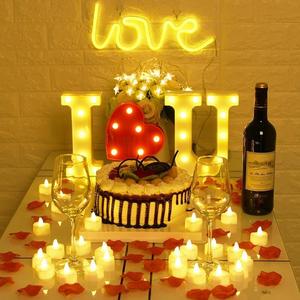 Bestseller Konische Romantische <span class=keywords><strong>LED</strong></span>-Kerzen Batteriebetriebene Teelichter Flammenlose Kunststoff Handgefertigte Heim-Hochzeits-Valentinstag-Deko - Product Image 5