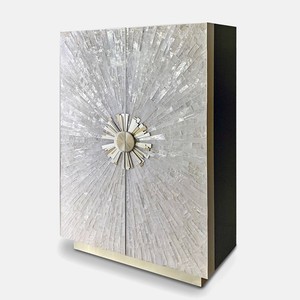 Meuble de présentation en bois massif artistique avec incrustations de nacre de luxe pour cave à vin, idéal pour les villas et les salons de grandes maisons - Product Image 6