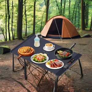 Bandeja inteligente enrollable de 6 platos eléctrica plegable portátil, calefacción de bobina integrada, ajuste de tiempo de 5 horas, alfombrilla de calentamiento para mantener el hogar - Product Image 3