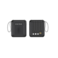 Mini batterie externe personnalisée en gros avec câble intégré, compatible téléphone portable, chargeur portable avec LED