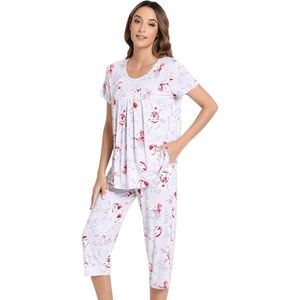 Conjunto de Pijama de Viscosa de Bambú para Mujer al por Mayor, Top de Manga Corta y Pantalones Capri, Ropa de Dormir Suave e Informal para Mujer - Product Image 1