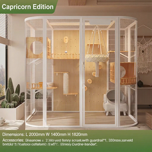 Villa de Madera con Marco Curvo, Refugio para Múltiples Gatos, Aplicación en Interiores, Recinto Grande y Confiable - Product Image 1