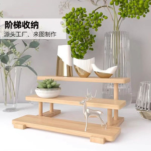 Wooden Desktop Storage Rack 3 Tier Solid Wood Organizer For Perfume Cosmetics Home Office Use - Product Image 3