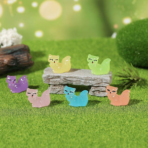 Poupée renard miniature qui brille dans le noir, décoration artisanale en résine, accessoires de bricolage pour ornement de jardin et de maison - Product Image 3