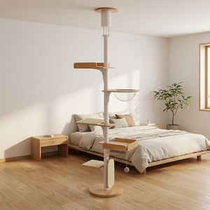 Heritage Craft Majlis, Árbol para Gatos Grande de Madera Maciza, Galería de Escalada para Gatos de Múltiples Niveles, Mueble Coleccionable para Interiores - Product Image 1