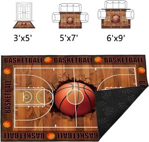 <span class=keywords><strong>Tapis</strong></span> de basket-ball en velours cristal 5x7 moderne, lavable, à poils ras, antidérapant, pour <span class=keywords><strong>chambre</strong></span> de garçons et salle de <span class=keywords><strong>jeux</strong></span> - Product Image 2