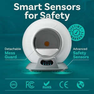 Penjual teratas Online kotak kotoran kucing elektrik WiFi kontrol aplikasi sensor keselamatan otomatis untuk beberapa plastik penghilang bau kucing - Product Image 3