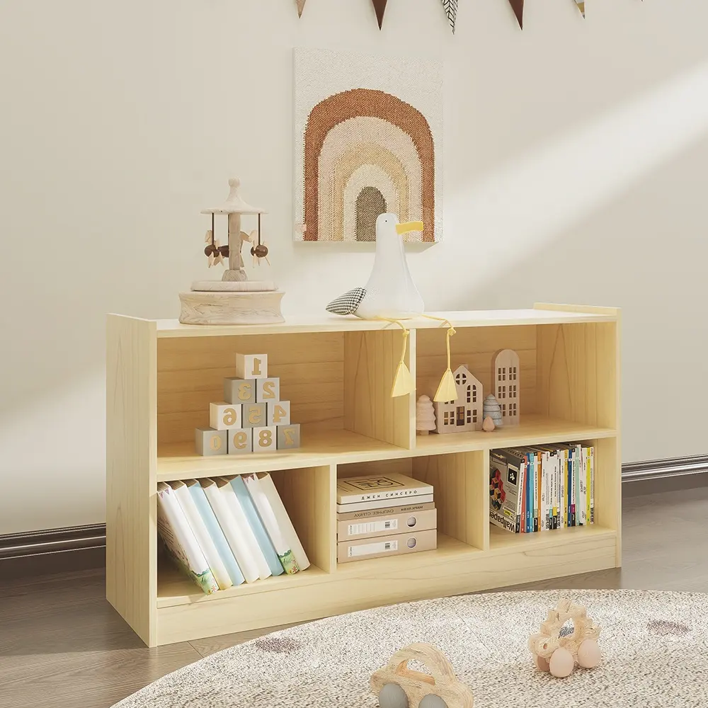Wholesale kindergarten preschool child room book toy storage organizer furniture wooden montessori cube kid cabinet