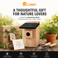 Nichoir à oiseaux en bois personnalisé avec logo, pour l'extérieur, suspendu, avec ventilation supérieure et fond en maille amovible