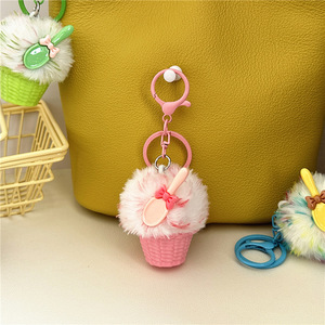 Lindo llavero de helado, colgante de peluche con forma de postre simulado, decoración para colgar en la bolsa con forma de cono de helado, regalo. - Product Image 5