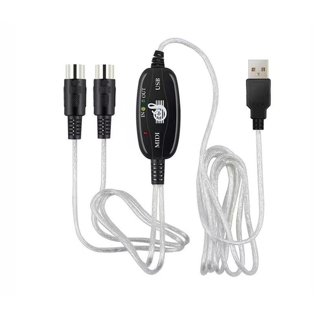 Voxfull UM200 USB 2.0 a Male to 8 Pin Mini DIN MIDI Cable with Pure Copper for Keyboard and Home Recording Music Editing