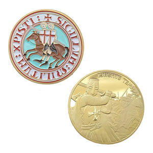 Moneda Conmemorativa Personalizada <span class=keywords><strong>de</strong></span> Caballero Medieval con Relieve <span class=keywords><strong>de</strong></span> Cruzado, Moneda <span class=keywords><strong>de</strong></span> Recuerdo <span class=keywords><strong>de</strong></span> Doble Cara, Fábrica Física Desde 2004 - Product Image 2
