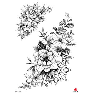 Disegno del tatuaggio del tatuaggio del corpo di arte nera del tatuaggio adesivo del tatuaggio personalizzato rosa - Product Image 6