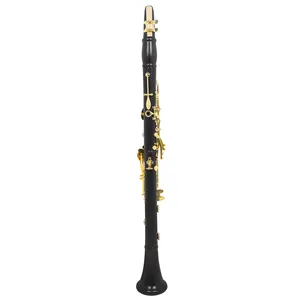 Barra superior de ébano Bb de alta calidad, tubo de tegulación <span class=keywords><strong>doble</strong></span> profesional de cobre blanco, <span class=keywords><strong>clarinete</strong></span> de Llave de Oro de viento de madera, alta calidad - Product Image 1