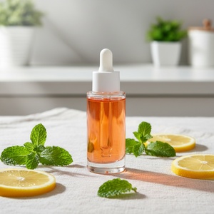 Transparent Tall Glass Serum Hair Oil Bottle Dropper Body Essential Oil Essence <b>Clear</b> Bottles 30ml Glass Dropper Bottle 1oz - Product Image 1