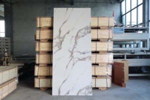 1.22*2.44m Kích thước tùy chỉnh kết cấu bằng đá cẩm thạch UV tấm bóng chống cháy không thấm nước nội thất bằng đá cẩm thạch thay thế bảng tường PVC - Product Image 4