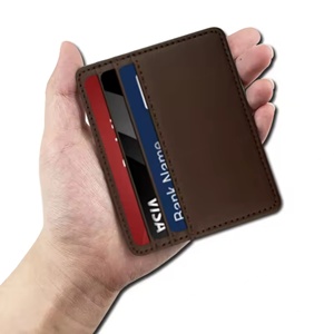 Nouveau porte-cartes en cuir véritable personnalisé avec logo promotionnel, portable, multi-emplacements, adapté aux voyages en plein air - Product Image 5