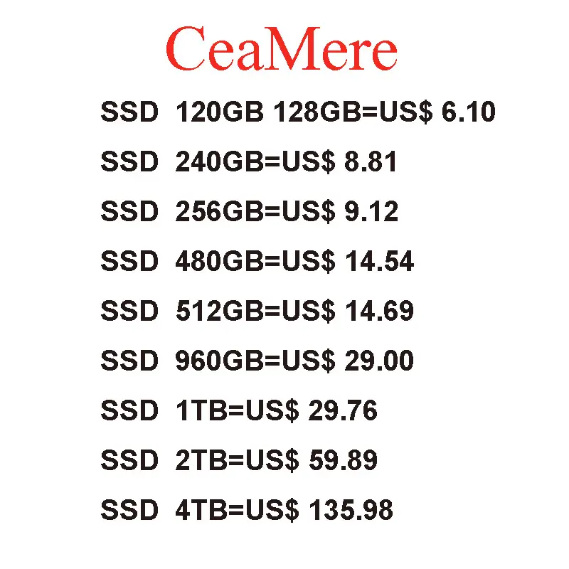 CeaMere factory price OEM/ODM CeaMere SSD 1tb 2tb Solid State Drive SATA3 2.5inch internal 120G128G 240G 256G hard disk drive