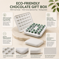 Conteneur moulé en pulpe de bagasse vierge de luxe pour kit chocolat, emballage cadeau personnalisé de qualité alimentaire et écologique