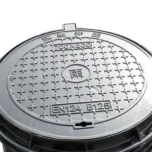 Rechthoekige putdeksel met slot, waterkracht aangedreven, voor straatverlichting, van ductiel gietijzer. - Product Image 1