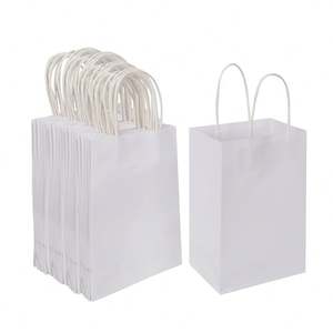 Sacs en papier kraft pour la vente au détail KM Coffee Food Takeout, grands sacs en papier kraft pour épicerie avec poignées - Product Image 4