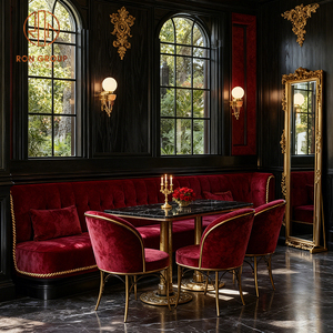 Meubles de luxe en pierre frittée rouge velours pour hôtels, restaurants, cafés et salons de thé : tables, chaises, banquettes et sièges pour <span class=keywords><strong>l</strong></span>'hôtellerie - Product Image 4