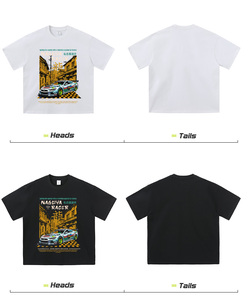 T-shirt homme oversize vintage américain style streetwear délavé à l'acide, color block orange et bleu, motif voiture de sport rétro - Product Image 1