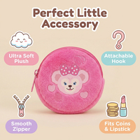 Dompet Koin Boneka Kartun Lucu dengan Gantungan Kunci yang Aman dan Kokoh, Dompet Mini Boneka dengan Resleting untuk Segala Usia