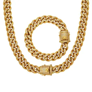 OUDIANYA JEWELRY XL69-SL09 Custom Heavy duty exaggerated necklace bracelet jewellery set fashion trend stainless steel jewelle