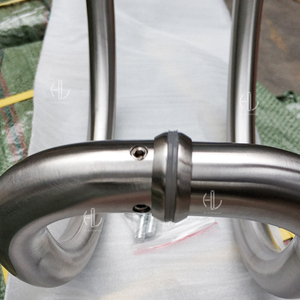 Phong cách thiết kế hiện đại không khung kính cường lực cửa trượt văn phòng lớn c-loại thép không gỉ cửa xử lý - Product Image 4