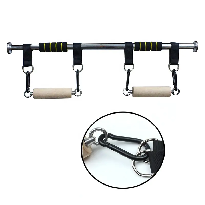 Eco-Friendly Wood Power Piston Pull Up Bar Hand Grip Exerciser Strength Gym Equipment for Calisthenics Bodybuilding Workout