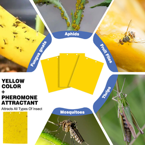 Nouvelle plaque collante jaune en plastique massif à design irrégulier, à insérer au sol, autocollant pratique pour la lutte quotidienne contre les parasites du jardin - Product Image 6