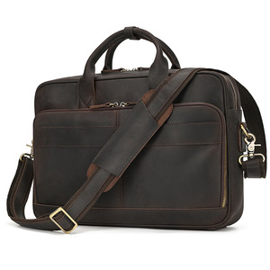 Nuevo Maletín de Cuero Retro para Hombre, Estilo Crazy Horse, para Espectáculos de Canto y Danza, Bolso de Mano Informal para Negocios, Bolso para Computadora, Personalizado de Fábrica - Product Image 3