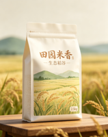 Sachet d'emballage alimentaire personnalisé en plastique laminé pour riz, céréales et farine, de qualité alimentaire, pochette verticale pour la vente en gros aux fermes
