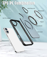 Qualité Originale pour Apple iPhone 14 15 16 Pro Max Anneau Métallique Magnétique Coque Arrière Transparente Mate Charge Sans Fil Étui de Téléphone