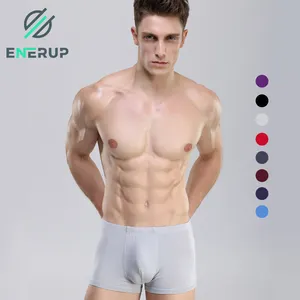 Enerup özel logo şort erkek Boxer kısa nefes hızlı kuruyan nem esneklik soğutma Modal erkek iç çamaşırı