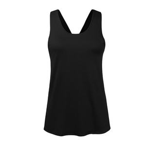 Custom Women's Quick Dry Gym Vest Short Length Knitted Yoga <b>Top</b> for Fitness Workout <b>Cross</b> Back Sleeveless Sports Tank <b>Top</b> - Product Image 2