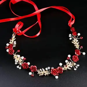 Chinese Red Tassel Hair Band Set Bridal Hair Accessories Hair Band