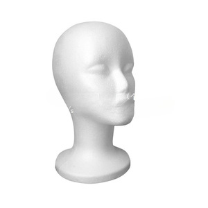Vente en gros de présentoir pour perruque en polystyrène blanc <span class=keywords><strong>tête</strong></span> de <span class=keywords><strong>mannequin</strong></span> en plastique - Product Image 1