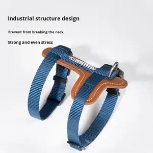 Conjunto de correa de arnés de gato <span class=keywords><strong>Bobo</strong></span>, suministros para mascotas Estilo Chaleco de moda, botón de nailon acolchado con patrón sólido, cómodo para tu gato - Product Image 1