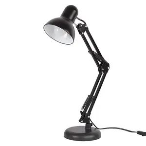 Creative amerikanische retro-Schreibtischlampe mit langem Arm Arbeit Lesewerk Metall faltbar LED-Schreibtischlampe Schaukelarm austauschbare Glühbirne