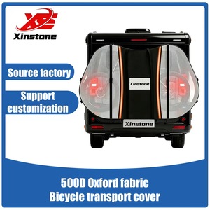 <span class=keywords><strong>Housse</strong></span> de <span class=keywords><strong>protection</strong></span> toutes saisons anti-poussière pour porte-vélos avec bordure orange haute visibilité et sangles de fixation sécurisées pour porte-vélos de voiture et moto - Product Image 1
