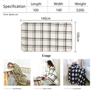 도매 다기능 2중 케이프 담요 체크 니트 판초 플리스 티펫 버튼 블랭킷 - Product Image 3