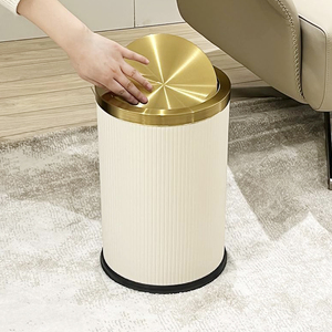 Leasylife Poubelle haut <span class=keywords><strong>de</strong></span> gamme <span class=keywords><strong>de</strong></span> haute qualité avec logo personnalisé Poubelle mode nordique <span class=keywords><strong>luxe</strong></span> 9L or poubelle en cuir - Product Image 5