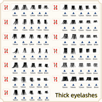 Extensions de cils synthétiques imperméables de qualité supérieure, en grappes, multi-styles, effet wispy, fluffy, spiky, longueurs mixtes 8-16mm, vente en gros