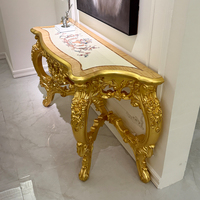 Console d'entrée de hall de réception de villa, sculptée, ornée, laquée et polie, de style impérial souverain