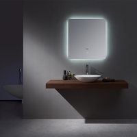 Miroir de salle de bain intelligent à LED avec fonction anti-buée, capteur tactile, lumière réglable, rétroéclairage et affichage de l'heure